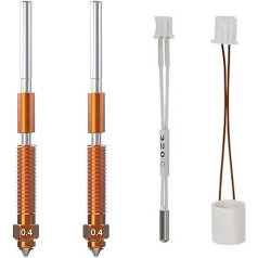 HzdaDeve 0.4MM integrierte gehärtete Stahldüsen Quick-Swap Titanlegierung High Flow High Speed Düsen mit keramischer Heizungskartusche Thermistor für Creality Ender 3 V3/Ender 3 V3 Plus/K1C/K1 Max