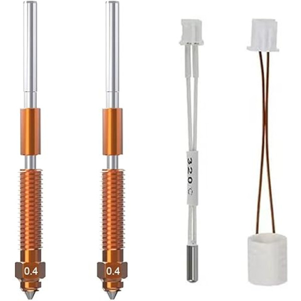 HzdaDeve 0.4MM integrierte gehärtete Stahldüsen Quick-Swap Titanlegierung High Flow High Speed Düsen mit keramischer Heizungskartusche Thermistor für Creality Ender 3 V3/Ender 3 V3 Plus/K1C/K1 Max