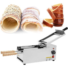 Kommerzielle elektrische Eistüte-Schornstein-Kuchen-Rollmaschine, Kamin-Kuchenofenmaschine, Schornstein-Rollwaffelmaschine, elektrischer runder hohler Schornstein, mit 2 Edelstahls