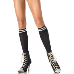 Leg Avenue - Непрозрачные нейлоновые носки до колена - La 5205 - Один размер черный / белый
