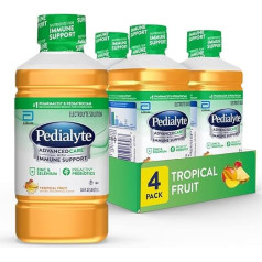 Abbott Laboratories Pedialyte Advance Care Perorālais elektrolītu šķīdums, Tropical Fruit, 1 litrs, 4 gab., Pedialyte