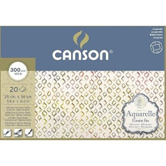 Canson Aquarelle Canson Līmējamais blociņš 25 x 36 cm 20 lapas 300 g/m², smalka graudaina šķiedra