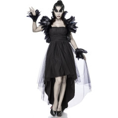 Maskas Paradise Halloween sieviešu kostīms Crow Witch no poliestera un elastāna, melnā krāsā, XL izmērs, 80064-002-027