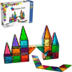 Magna Tiles 100 gab. komplekts caurspīdīgas krāsas ar dažādiem, magnētiskiem 3D klucīšiem caurspīdīgās krāsās, veicina rotaļīgu mācīšanos Moose Toys Multicoloured