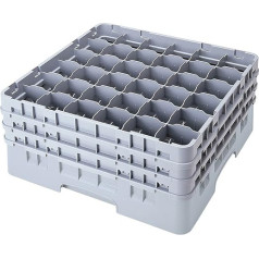 Cambro 36S738 Camracks polipropilēna statīvs 7,3 cm diametra rokturiem un glāzēm, pudeļu zaļš, 1/1 izmērs, 36 nodalījumi, 19,6 cm augstums, 3 gab. iepakojumā