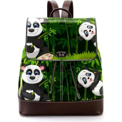 Personalizētas skolas somas, grāmatu somas pusaudžiem, karikatūra, māte un bērns, kāpšana panda, bambuss, daudzkrāsains, 27x12.3x32cm, mugursomas mugursomas