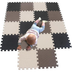 Mqiaoham Baby Floor Mat / Children’s Play Mat, Puzzle Design, Free from Harmful Substances Black Brown Beige