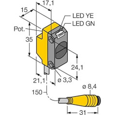 3061667 - QS18VP6DBQ, optisks sensors, atstarotājs