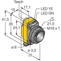 3072007 - QS18EP6DQ7, optisks sensors Atstarotājs