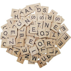 MANSHU Wooden Scrabble Tiles, Scrabble Letters for Crafts, Alphabet Coasters and Scrabble Crossword Game (600 Pieces)