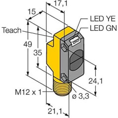 3071991 - QS18EP6DBQ8, optisks sensors, atstarotājs