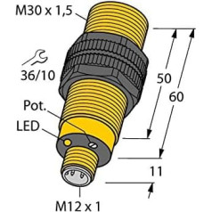 Turck Kapacitātes sensors BCF10-S30-VP4X-H1141 2506117 bündig PNP (Ø x L) 30mm x 60mm