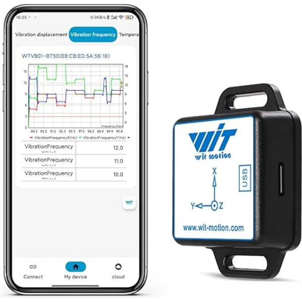 [Ble Trilling Sensor] WTVB01-BT50 Ble Draadloze MPU6050 Multi-Connect Trilling Sensor, 100 Hz Uitgang 3-gang (Trillingsverplaatsing + Trillingssnelheid + Trillingshoek + Trilling Frequency)