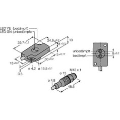 4430122-NI1,5-KSR13A-2AD4X2-0,2-RS4.4T/S34,Indukt.Sensor (Axial) Abfrageset