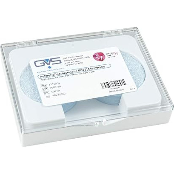 GVS Filter Technology, filtra disks, PTFE, 1,0 µm, 47 mm, 100 gab., iepakojumā