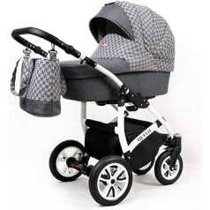 Stroller 3-in-1 2-in-1 komplekts Isofix Buggy Baby Bath Car Seat Queen by SaintBaby Grey Daisy