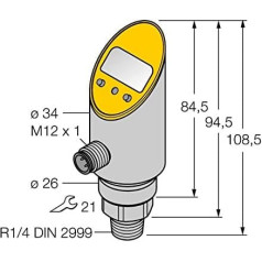 6833522-PS025V-310-2UPN8X-H1141, spiediena sensors ar 2 tranzistoru slēdžiem Pnp/NPN