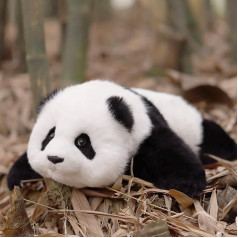 Chongker plīša rotaļlietas Panda plīša roku darbs reālistiska rotaļlieta Cat Cute Plush Panda Companion Pet Bērnu dāvana sieviešu dzimšanas diena (Panda)