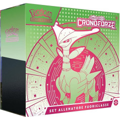 Elites treneru komplekts (Fogliaferrea) no Scarlet & Purple Expansion, Chronoforce of the GCC Pokémon (1 Spineferree hologrāfiskā reklāmas karte, 9 paplašinājuma maisiņi un Premium aksesuāri)