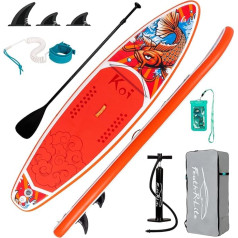 FunWater Aufblasbares Stand Up Paddle Board Paddleboard Mit Paddleboard Zubehör Rucksack,Handpumpe,Leine,3 Abnehmbare Flossen,Justierbares Schwimmendes Paddel