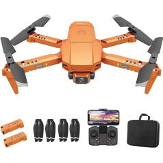 OBEST dronas su 4K kamera, RC kvadrokopteris su FPV tiesiogine transliacija, 2 baterijos, ilgas skrydžio laikas, valdymas mobiliuoju telefonu, 360° apsisukimai, režimas be galvos, mini dronas vaikams ir pradedantiesiems