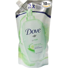 10 x Dove Fresh Touch Liquid Soap Refill Pack 500ml