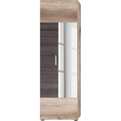 trendteam smart living - Garderobenschrank Schrank - Garderobe - Polo - Platums (BxHxT) 60 x 191 x 37 cm - Farbe Eiche Monument mit Touchwood Dunkelbraun - 140611758