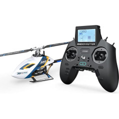 OMPHOBBY M2 EVO gatavs lidot RC helikopters ārtelpā Dual Brushless Motors Direct Drive 6CH tālvadības helikopters pieaugušajiem, 3D RC lidmašīna ar tālvadības pulti Mini Drone RTF (balta)