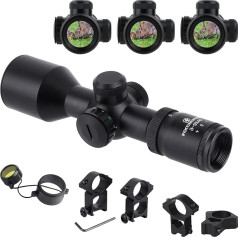 FOCUHUNTER 3-9x40E Rifle Scope Hunting Rifle Scope Reticle with 20 mm Weaver/Picatinny Mounting Rings and Lens Cap for Outdoor Sports