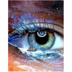 DCIDBEI Diamond Glezniecība Square Stones Eye 40 x 50 cm Square Diamond Painting Eye Diamond Painting Pictures Eye Diamond Painting Kit Diamond Painting Adult Sailing Ship Sea Craft Buddy Crystal Art