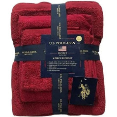 U.S. Polo Assn. Premium 6-dalījumu Zero Twist dvieļu komplekts - 2 vannas dvieļi, 2 roku dvieļi un 2 sejas dvieļi - ļoti labi uzsūcošs, ātri žūstošs un īpaši mīksts 100 % kokvilnas viesnīcas kvalitātes komplekts.