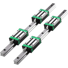 BEVDICNC HGR25 1200 mm lineārās sliedes komplekts ar 2 lineārajām sliedēm un 4 gabaliņiem HGH25CA Sledge Slider Block 25 mm lineārās sliedes bīdāmo komplekts DIY 3D printeriem un CNC iekārtām