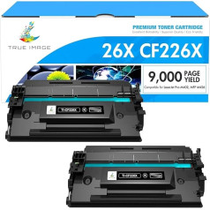 TRUE IMAGE Kompatibel Tonerkartusche als Ersatz für HP 26X 26A CF226X CF226A Laserjet Pro M402dne M402dne M402d M402dn M402n M402dw M402 MFP M426fdw M426dw M426fdn M426 Toner (melns, 2 gab.)