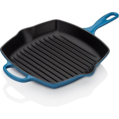 Le Creuset Signature čuguna kvadrātveida grilēšanas panna, 26 cm, visiem plīts veidiem, ieskaitot indukcijas, 2,86 kg, Marseļa