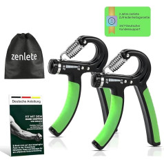 zenlete Profesionāls fitnesa roku trenažieru komplekts ar 2 pirkstu rokturiem, regulējams no 5-60 kg Finger Trainer Forearm Trainer Treniņierīce ar spēcīgu atsperi lielākam satvēriena spēkam ar e-grāmatu ar vingrinājumiem (angļu valoda nav ga