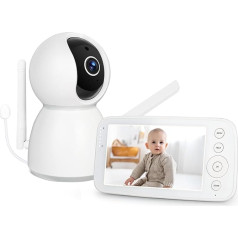 Yicty 5-Zoll Babyphone mit Kamera und Audio 1080P PTZ Kamera 720P HD IPS Bildschirm kein WLAN Keine App Zwei-Wege-Gespräch Infrarot Nachtsicht VOX Modus