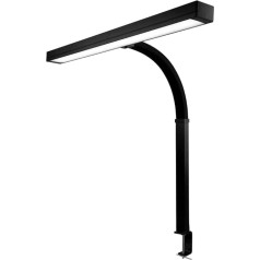 Neatfi Slim un moderna LED galda lampa ar skavu, 3000 lūmenu, 3000K-6500K, aptumšojama monitora gaisma ar 5 spilgtuma līmeņiem un 5 gaismas režīmiem (71 CM, melna)