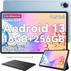 Blackview Mega1 planšetdators 12 collu spēļu planšetdators, 16GB RAM + 256GB ROM (2TB TF), Android 13 Helio G99 Octa Core, 4G LTE, 5G WiFi, 2.4K FHD Widevine L1 ar Netflix 1080p, 8800mAh, 50MP + 13MP kamera,