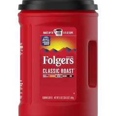 Folgers Classic Roast vidēji grauzdēta vidēji malta kafija 1,44 kg toveris, no kura pagatavo līdz 400 6 fl oz tasītēm - 1 gab. iepakojums