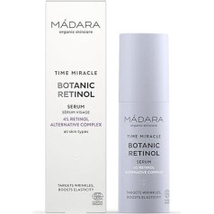 MÁDARA Organic Skincare Time Miracle Botanic Retinol Serum, 30 ml - dabiski spēcīga retinola alternatīva, dermatoloģiski pierādīta efektivitāte, nekaitinoša formula