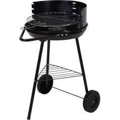 OrionMart Portable Round Charcoal BBQ Grill Heavy Duty Thick Free Standing Garden Outdoor Cooking Camping