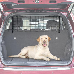 JOYTUTUS Dog Guard Car Boot Divider Dog Adjustable Width Dog Protection Grille with Headrest Attachment, Universal for Most Cars