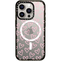 CASETiFY trieciena korpuss iPhone 15 Pro [4X militārais kritiena tests, 2,5 m aizsardzība pret kritieniem / saderīgs ar Magsafe] - plāns, caurspīdīgs, rozā krāsā - caurspīdīgs, melns