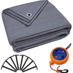 valuents Awning Carpet – Blue/Grey – Various Sizes – Camping Rug Outdoor – Tent Carpet Caravan / Motorhome with Carry Bag + Plus: Washing Line & 8 T-Pegs