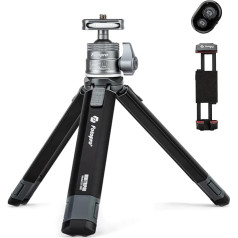 Fotopro Extendable Mini Camera Tripod, alumīnija sakausējuma rokas statīvs ar lodveida galvas tālruņa stiprinājumu Universāls planšetdatora tālruņa statīva stiprinājums Bluetooth tālvadības pults tālruņa DSLR kamerai