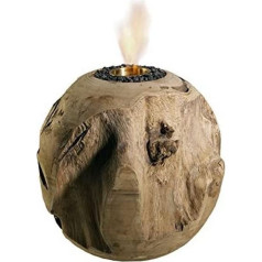 Moderns masīva tīkkoks FIRE BALL Diametrs 20 cm Galda lampa Globe galda dekors Kamīns