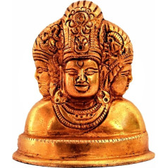 Purpledip Messing-Statue Dattatreya: Lord Brahma Vishnu Mahesh Shiva Tridev Trimurti Statue für Zuhause, Büro, Tisch, Ladentheke (11187)