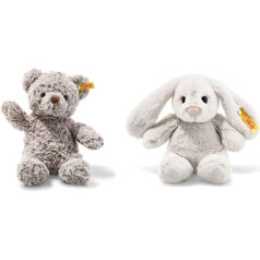 Steiff Hoppie Rabbit - 18 см - плюшевый кролик с висячими ушами - плюшевая игрушка для детей - мягкие плюшевые друзья - подвижные и моющиеся - светло-серы