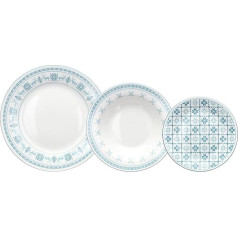 Tognana Polar 18 gabalu porcelāna pusdienu komplekts 6 personām, gaiši zils