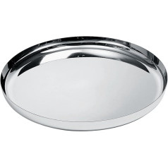 Alessi Platte, RUND, Edelstahl, Silber, 23,5 x 38 x 13,5 cm